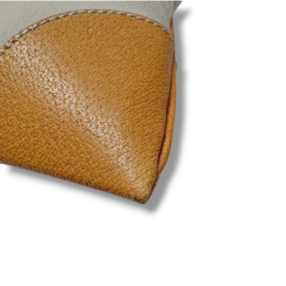 Prada Cinghiale Trimmed Y2K Cream Tan Orange Structured Vintage Canapa Tote Bag - Picture 11 of 14